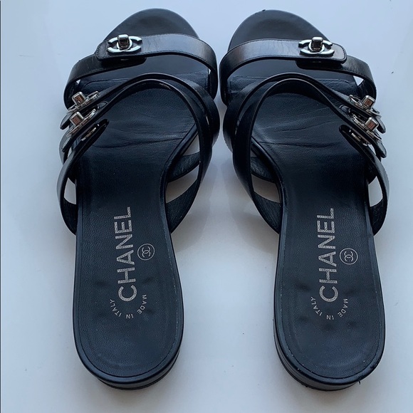 SOLD Chanel CC Sandals Sz 38C - Picture 7 of 13